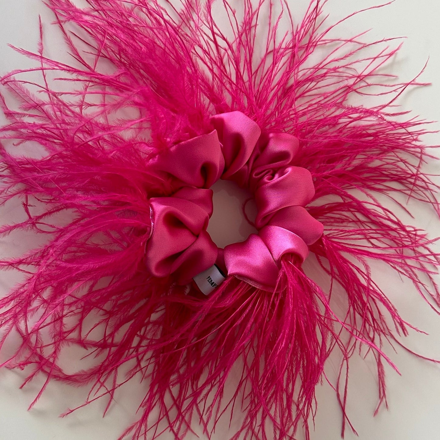Fuchsia Feathers Scrunchie