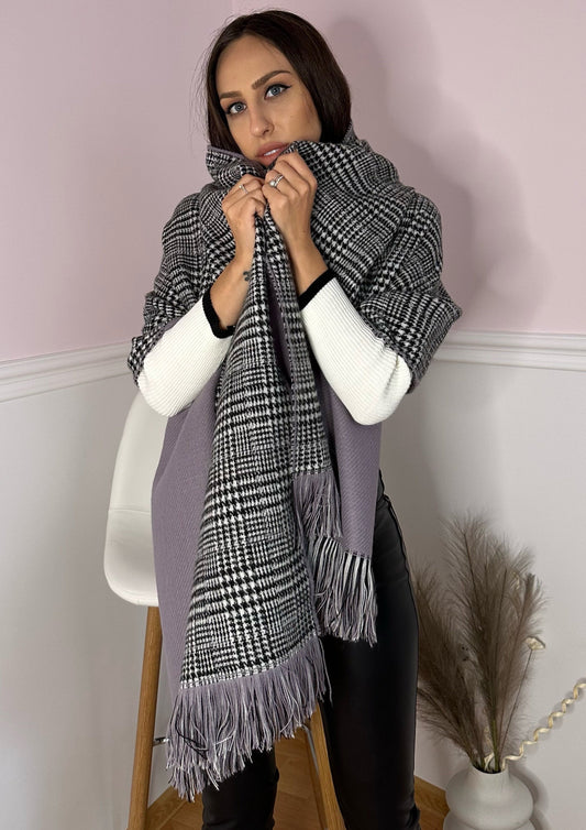 Heather Purple & White Scarf