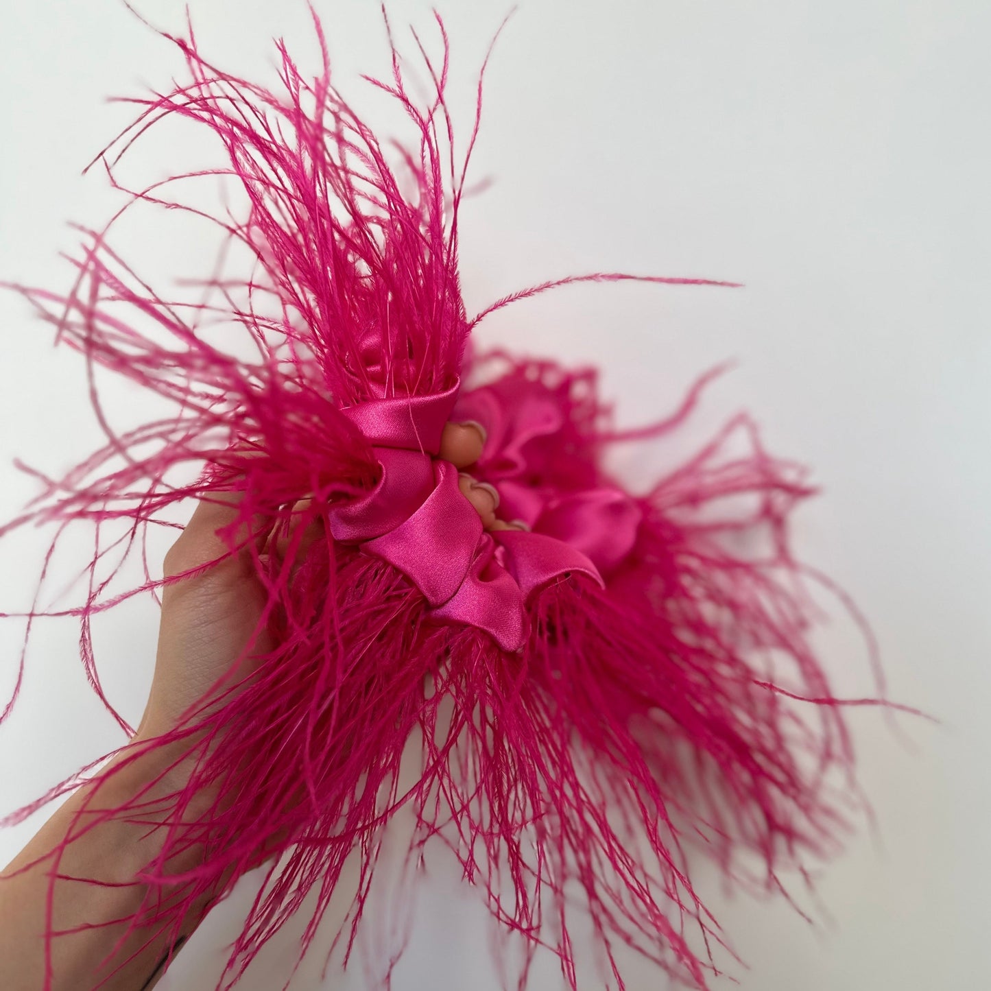 Fuchsia Feathers Scrunchie