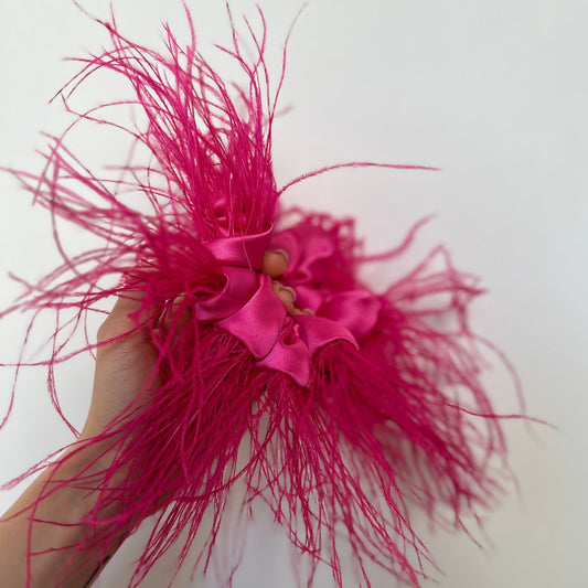 Fuchsia Feathers Scrunchie